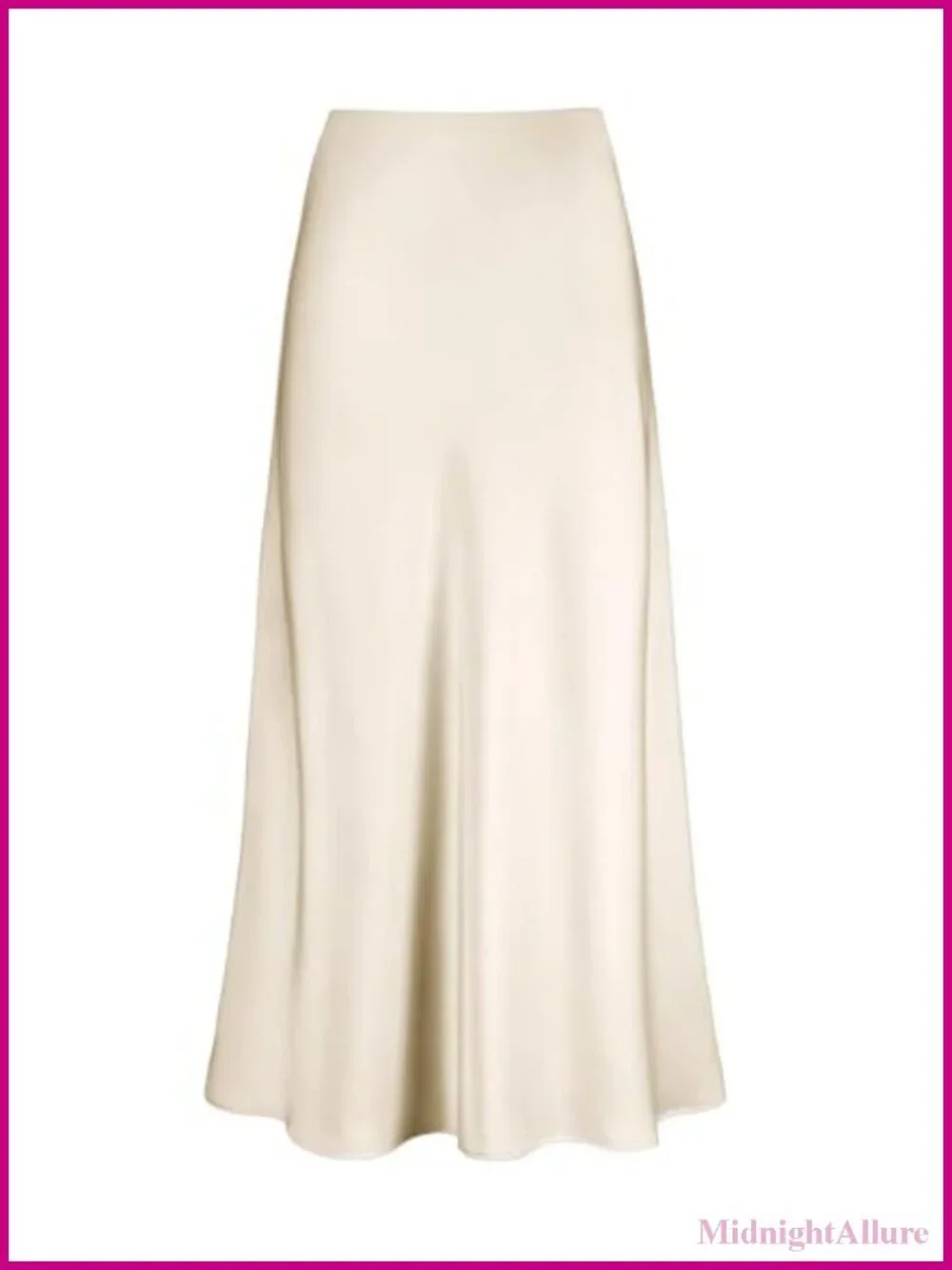 Satin High Waisted A-Line Maxi Skirt with Hidden Elastic Waistband